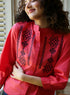 Hot Pink Embroidered Cotton Top