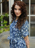 Hem Asymmetrical Blue Block Printed Dress