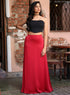 Satin Maxi Skirt - Maroon