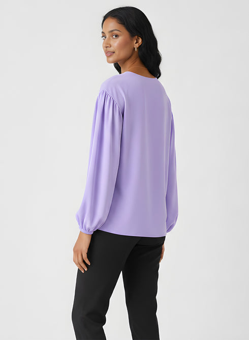 Long Sleeve VNeck Lavender Top