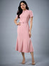 Fish Tail Short Sleeve Collar Dress