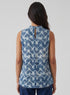 Sleeveless Collared Block Printed Top