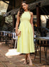 Halter Neck Cotton Midi Dress