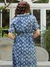 Hem Asymmetrical Blue Block Printed Dress