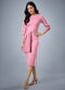 Waist Tie Ponte Bodycon Pink Dress