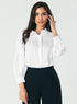 Long Sleeve Satin White Shirt