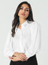 Long Sleeve Satin White Shirt