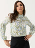 High Neck Printed Long Sleeve Top