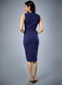 Wavy Contrast Bodycon Navy Dress
