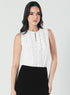 Frill And Pintuck Detailed Off-White Top