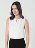 Frill And Pintuck Detailed Off-White Top