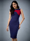 Wavy Contrast Bodycon Navy Dress