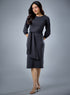 Waist Tie Ponte Bodycon Dress