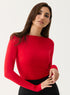 Long Sleeve Ponte Top - RED