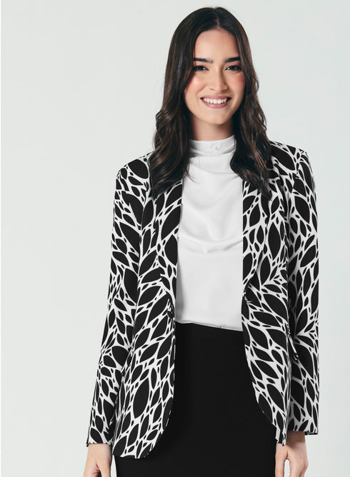 Printed Black And White Trendy Blazer