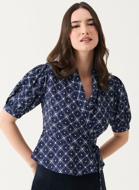 V Neck Crop Peplum Top