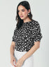 Short Sleeve Black White Printed Top