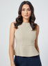 Line Detailed Peplum Beige Top