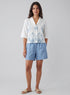 Lapel Collar Block Print Shirt