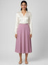 Pink Petite Ponte Stretch Midi Skirt