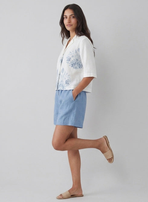 Lapel Collar Block Print Shirt