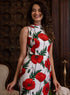 Red Floral Printed Shift Dress