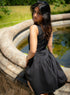 Black Deep Neck Cotton Dress