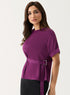 Baggy Sleeve Satin Top with Buckle