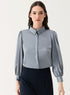 Long Sleeve Collared Gray Shirt