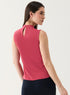 Sleeveless D-Ring Belt Dark-Pink Top