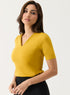 Curve Vneck Mustard Top