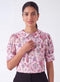 Peter Pan Collar Pink Printed Top