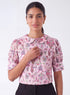 Peter Pan Collar Pink Printed Top