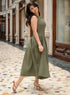 Low Waist Sleeveless Cotton Dress