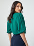 Round Neck Half Sleeve Green Top
