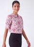 Peter Pan Collar Pink Printed Top