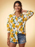 Yellow Floral Printed Loose Fit Shirt