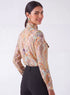 Printed Neck Tie Long Sleeve Top