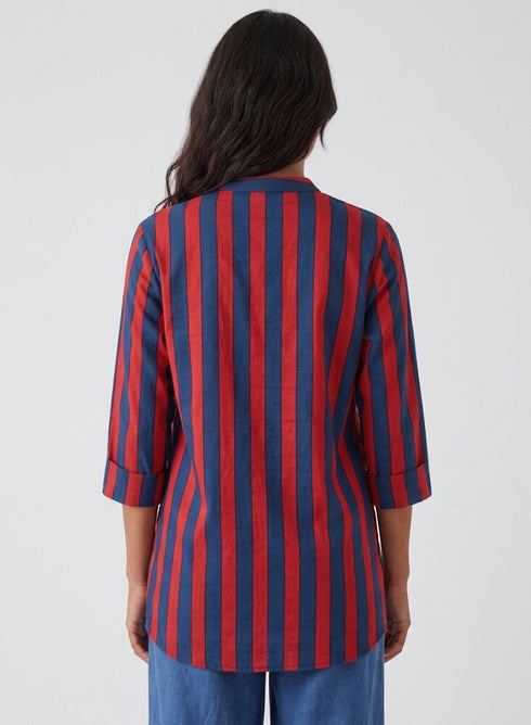 Three Quarter Sleeve Block-Printed Kurtha Top