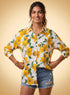 Yellow Floral Printed Loose Fit Shirt