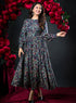 Long Sleeve Round Neck Floral Dress