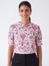 Peter Pan Collar Pink Printed Top