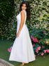 Off White Buttoned Down Cotton Dress