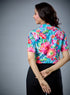Printed Short Sleeve Floral Chiffon Top