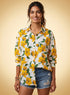 Yellow Floral Printed Loose Fit Shirt