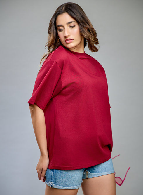 Maroon Oversized T-shirt