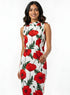 Red Floral Printed Shift Dress