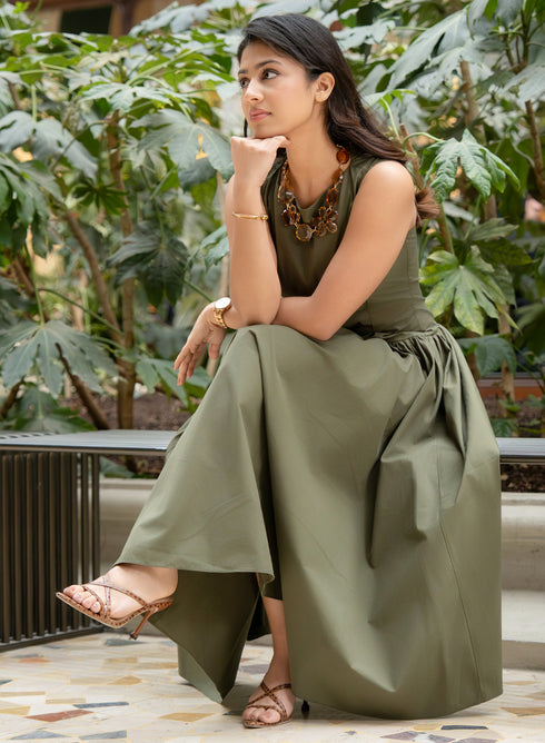 Low Waist Sleeveless Cotton Dress