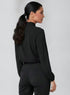 Black Bow Long Sleeve Chiffon Top