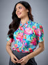 Printed Short Sleeve Floral Chiffon Top
